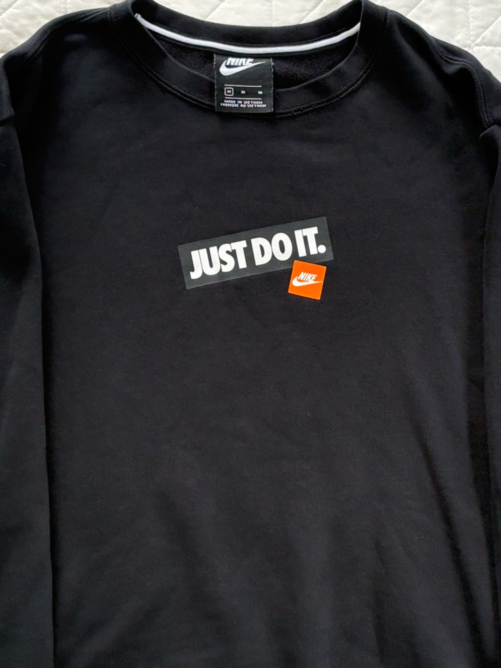 Nike Just Do It Motivational "Fear Of" Graphic Sweatshirt Black Women’s Medium - Picture 5 of 7